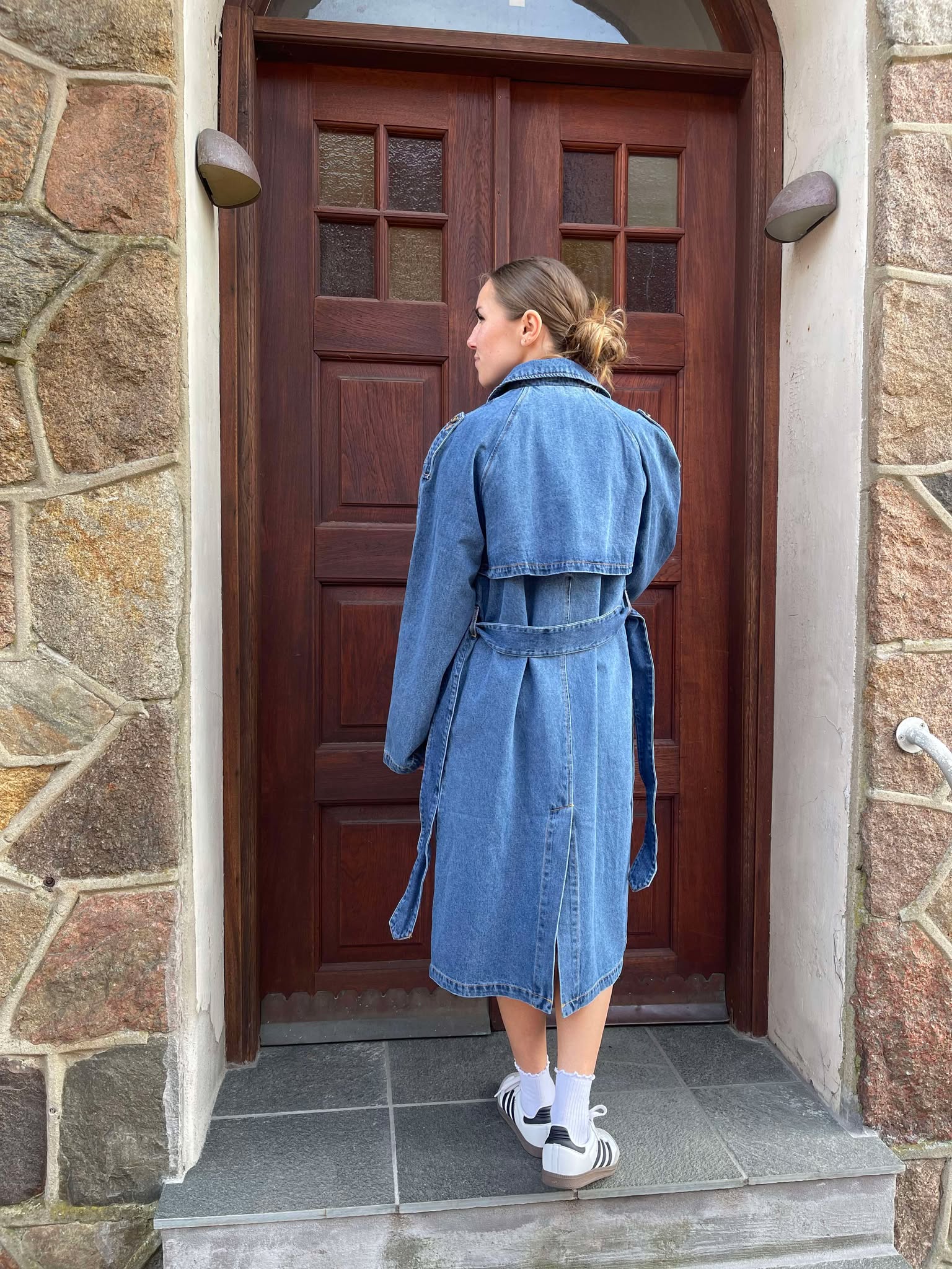 JXSOPHI Trenchcoat - Medium Blue Denim